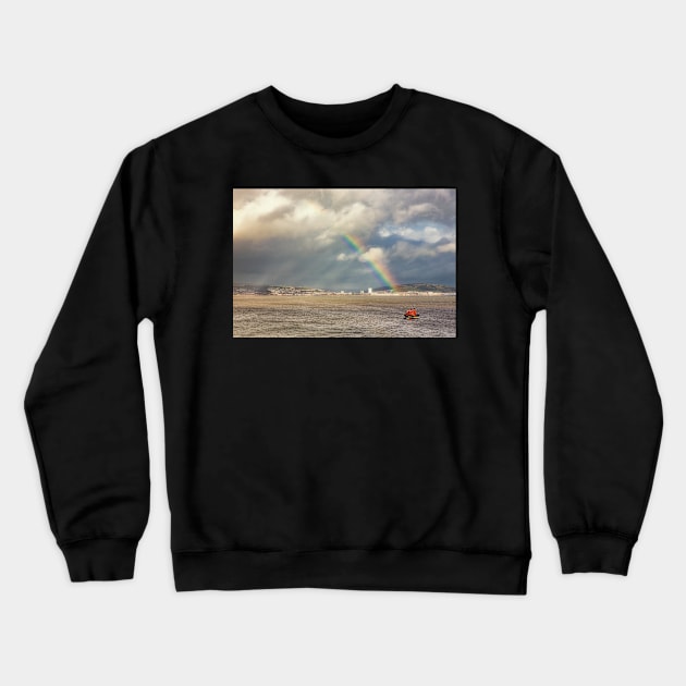 Swansea Lifeboat, Swansea Bay Crewneck Sweatshirt by dasantillo